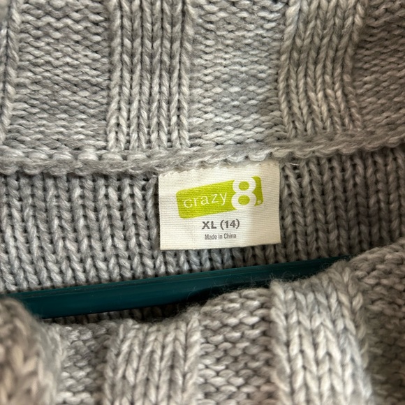 Crazy 8 girls turtleneck poncho size 14 YXL grey, with pockets - Picture 7 of 7